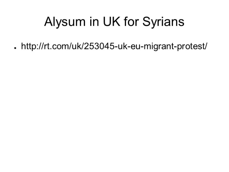 Alysum in UK for Syrians http://rt.com/uk/253045-uk-eu-migrant-protest/